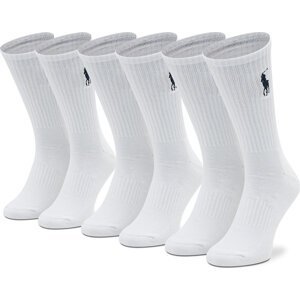 Sada 3 párů vysokých ponožek unisex Polo Ralph Lauren 449858064001 Bílá