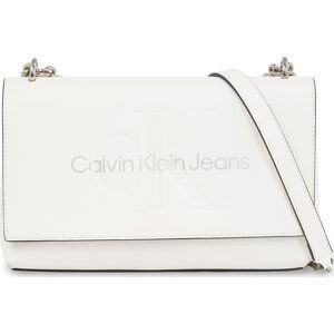 Kabelka Calvin Klein Jeans Sculpted Ew Flap Conv25 Mono K60K611866 White/Silver Logo 0LI