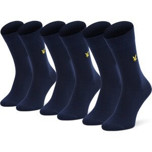 Sada 3 párů pánských vysokých ponožek Lyle & Scott Angus LSSK500 r.40-46 Peacoat 5002