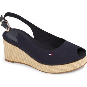 Espadrilky Tommy Hilfiger Iconic Elba Sling Back Wedge FW0FW04788 Space Blue DW6