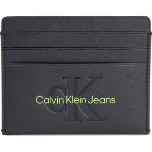Pouzdro na kreditní karty Calvin Klein Jeans Sculpted Cardcase 6Cc Mono K60K611987 Black/Dark Juniper 0GX