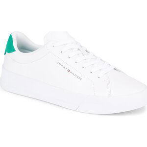 Sneakersy Tommy Hilfiger Th Court Leather FM0FM04971 White/Olympic Green 0K4