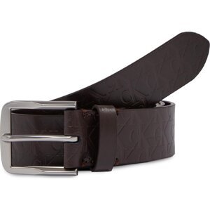 Pánský pásek Calvin Klein Jeans Classic Flat Lthr Belt 35Mm Aop K50K511518 Bitter Brown Allover 01C