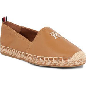 Espadrilky Tommy Hilfiger Th Leather Flat Espadrille FW0FW07720 Summer Cognac GU9