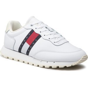 Sneakersy Tommy Jeans Leather Runner EN0EN01652 White YBR