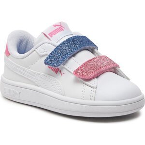 Sneakersy Puma Smash 3.0 L Glitter Velcro V Inf 395610-01 Puma White/Fast Pink/Blue Skies