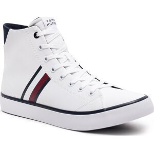 Sneakersy Tommy Hilfiger Th Hi Vulc Stripes Mesh FM0FM04948 White YBS