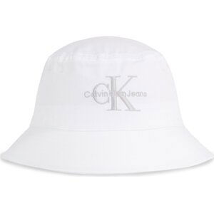 Klobouk Calvin Klein Jeans Monogram Bucket Hat K60K611029 White/Silver Logo 0LI