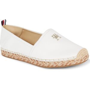 Espadrilky Tommy Hilfiger Th Leather Flat Espadrille FW0FW07720 Ecru YBL