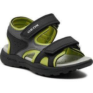 Sandály Geox J Vaniett Boy J455XC 015CE C0802 M Black/Lime