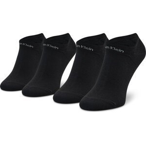 Sada 2 párů dámských nízkých ponožek Calvin Klein 701218774 Black 001