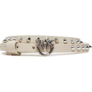 Dámský pásek Pinko Love Berry H1 Belt AI 23-24 PLT01 102148 A1A9 Bianco Seta/Old Silver Z14O