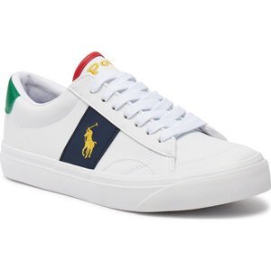 Sneakersy Polo Ralph Lauren RL00564110 J White Tumbled/Navy/Green W/ Yellow Pp