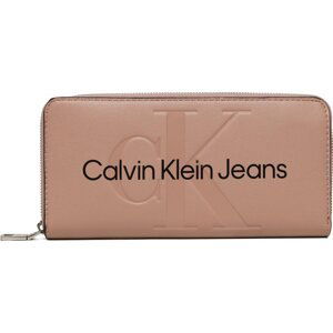 Velká dámská peněženka Calvin Klein Jeans Sculpted Zip Around Mono K60K610358 Růžová