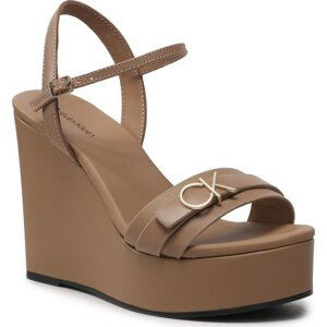 Sandály Calvin Klein Wedge 70Hh W/Hw HW0HW01485 Safari Canvas RBC