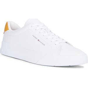 Sneakersy Tommy Hilfiger Th Court Leather FM0FM04971 White/Rich Ochre 0LF