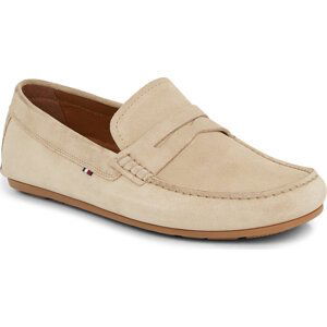 Mokasíny Tommy Hilfiger Casual Hilfiger Suede Driver FM0FM04998 Beige AEG