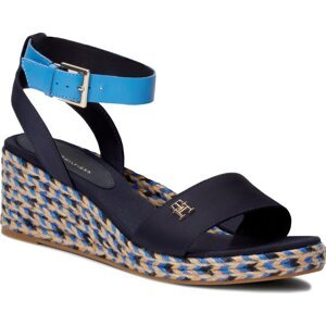 Espadrilky Tommy Hilfiger Colorful Wedge Satin Sandal FW0FW07913 Blue Mix 0G3