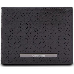 Velká pánská peněženka Calvin Klein Modern Bar Bifold 6Cc W/Bill K50K511834 Ck Mono Perf Black 0GK