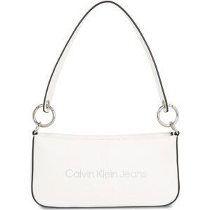 Kabelka Calvin Klein Jeans Sculpted Shoulder Pouch25 Mono K60K610679 White/Silver Logo 0LI