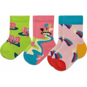 Sada 3 párů dětských vysokých ponožek Happy Socks XKHNS08-3303 Kolorowy