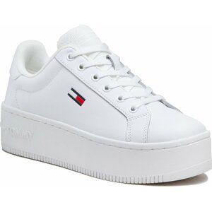 Sneakersy Tommy Jeans Flatform Ess EN0EN02043 White YBR