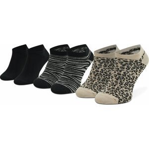 Sada 3 párů dámských vysokých ponožek DKNY Elva S4_0094T_DKY Mushroom/Black Animal