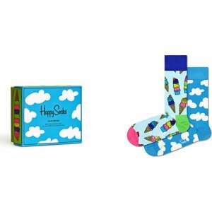 Sada 2 párů vysokých ponožek unisex Happy Socks XSDS02-6000 Barevná