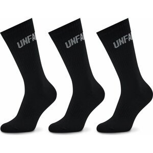 Sada 3 párů vysokých ponožek unisex Unfair Athletics Curved UNFR22-164 Black