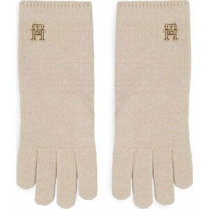 Dámské rukavice Tommy Hilfiger Limitless Chic Wool Gloves AW0AW15359 Écru