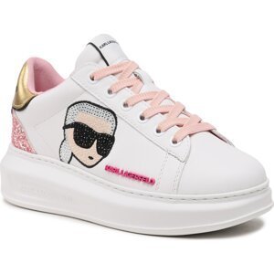 Sneakersy KARL LAGERFELD KL62570N White Lthr W/Pink