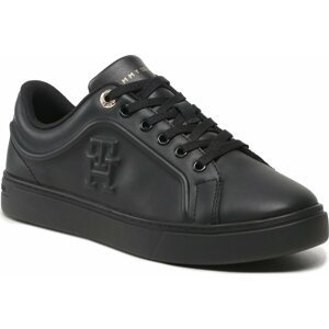 Sneakersy Tommy Hilfiger Casual Leather Cupsole Sneaker FW0FW07288 Triple Black 0GQ
