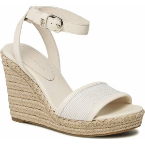 Espadrilky Tommy Hilfiger Th Woven High Wedge FW0FW07344 Sugarcane AA8