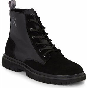 Kotníková obuv Calvin Klein Jeans Eva Mid Laceup Lth Boot Hiking YM0YM00842 Black/Stormfront 00T