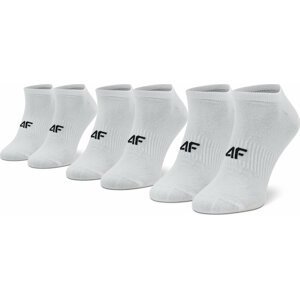 Sada 3 párů dámských nízkých ponožek 4F H4L22-SOM301 Bílá