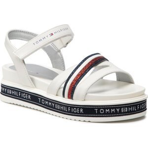 Sandály Tommy Hilfiger Platform Velcro Sandal T3A2-32176-0567 S White/Multicolor X256