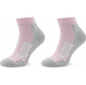 Sada 2 párů dámských vysokých ponožek Puma Cushioned Quarter 907950 04 Basic Pink