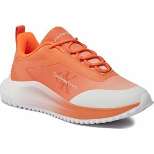 Sneakersy Calvin Klein Jeans Eva Runner Low Lace Mix Sat Wn YW0YW01456 Coral Rose/Bright White 0JJ