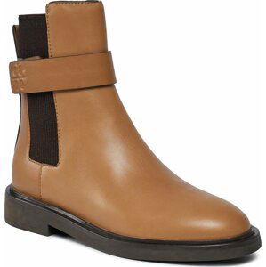 Kotníková obuv s elastickým prvkem Tory Burch Double T Chelsea Boot 152831 Almond Flour / Coco 200