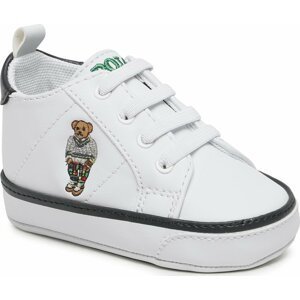 Sneakersy Polo Ralph Lauren Quilton Bear Gore Hi Layette RL100729 White Smooth/Navy/Green w/ Preppy Bear