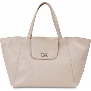 Kabelka Calvin Klein Re-Lock Shopper W/Flap K60K611052 Šedá