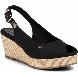 Espadrilky Tommy Hilfiger Iconic Elba Sling Back Wedge FW0FW04788 Black BDS