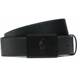 Pánský pásek Polo Ralph Lauren 36mm Pp Plaque Belt 405691693005 Black/Matte Black