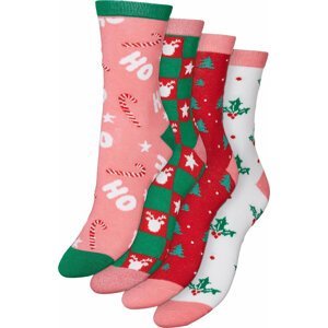 Sada 4 párů dámských vysokých ponožek Vero Moda 10274060 Hot Pink 4304838