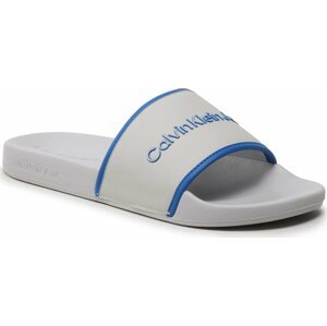 Nazouváky Calvin Klein Jeans Slide Institutional YM0YM00360 Oyster Mushroom/Imperial Blu 0IS