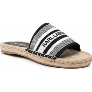 Espadrilky KARL LAGERFELD KL80165 White Knit Textile w/Black