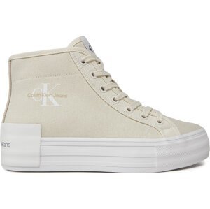 Sneakersy Calvin Klein Jeans Bold Vulc Flatf Mid Cs Ml Btw YW0YW01392 Creamy White/Eggshell 0GI