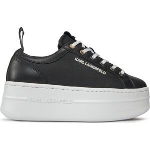 Sneakersy KARL LAGERFELD KL65019 Black Lthr/Textile 400