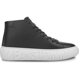 Sneakersy Tommy Jeans Tjm Leather Outsole Mid EM0EM01330 Black BDS