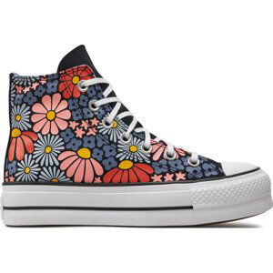 Plátěnky Converse Chuck Taylor All Star Lift Platform Floral A08112C Black/White/Pale Magma